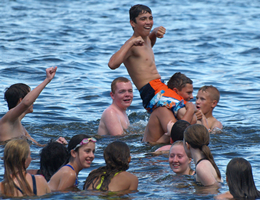 Photo of swimming at the Minnesota National Guard Teen Camp.
